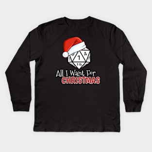 All I want for Christmas is to Roll One Kids Long Sleeve T-Shirt